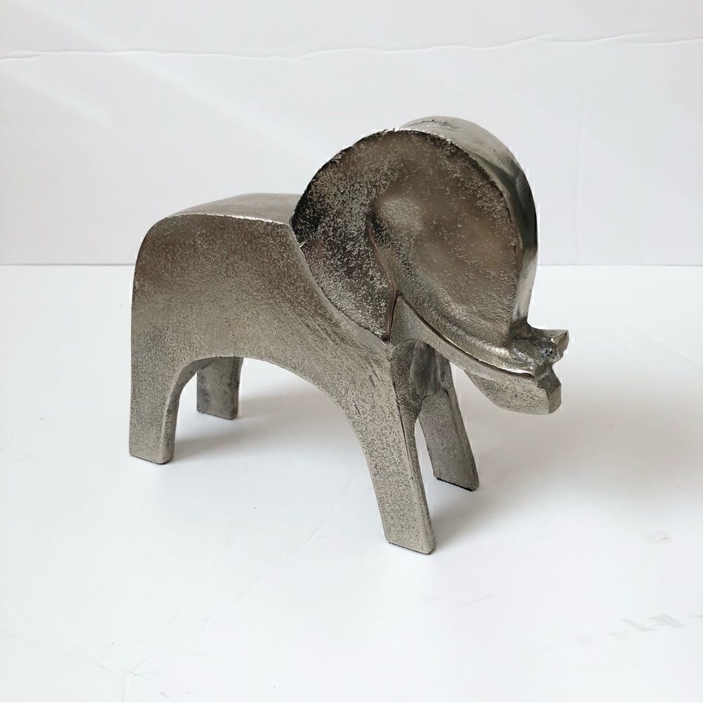 Art deco silver plated elephant statue folk art